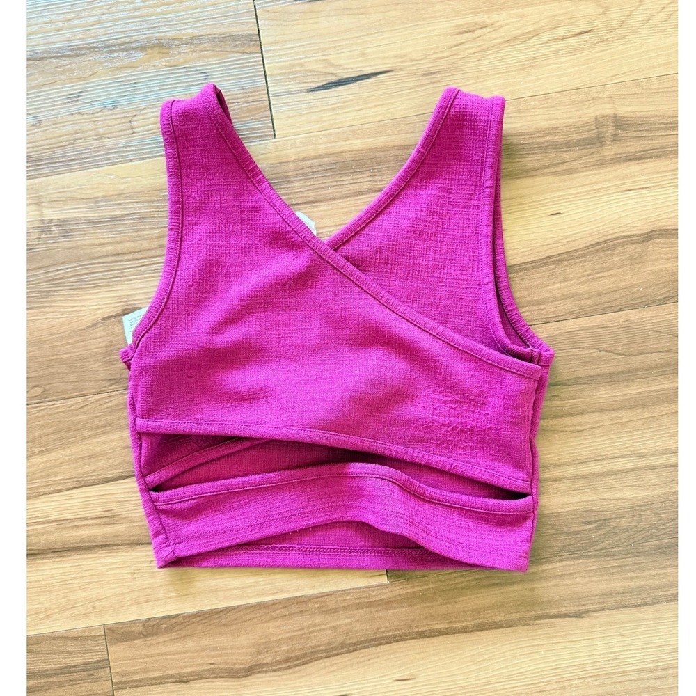 Roxy Pink Cropped Tank Top Sleeveless Athletic‎ Activewear Casual S - Picture 2 of 4